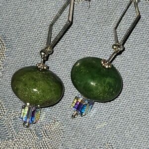 Green Turquoise Pierced Earrings
